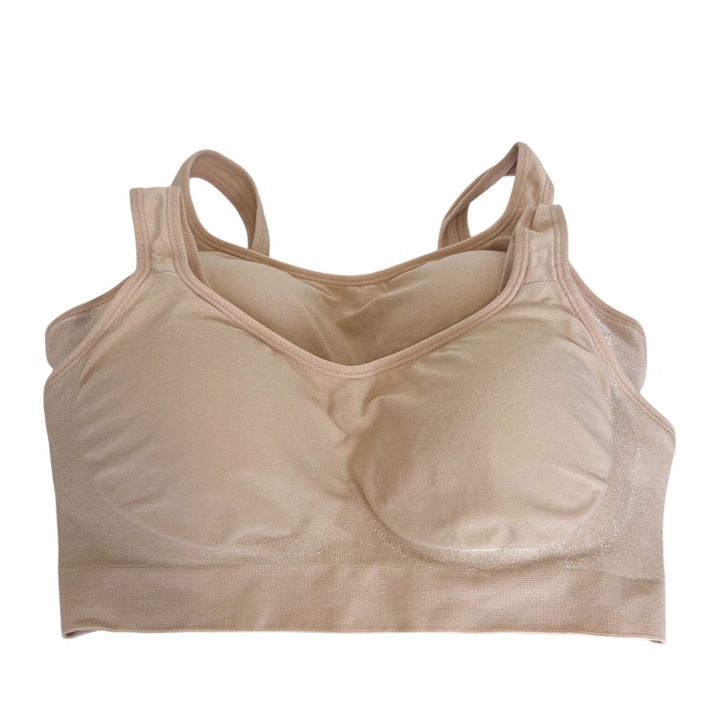 Underoutfit Comfort Seamless Bra Bundle Size L Beige Wireless Lounge Style 457